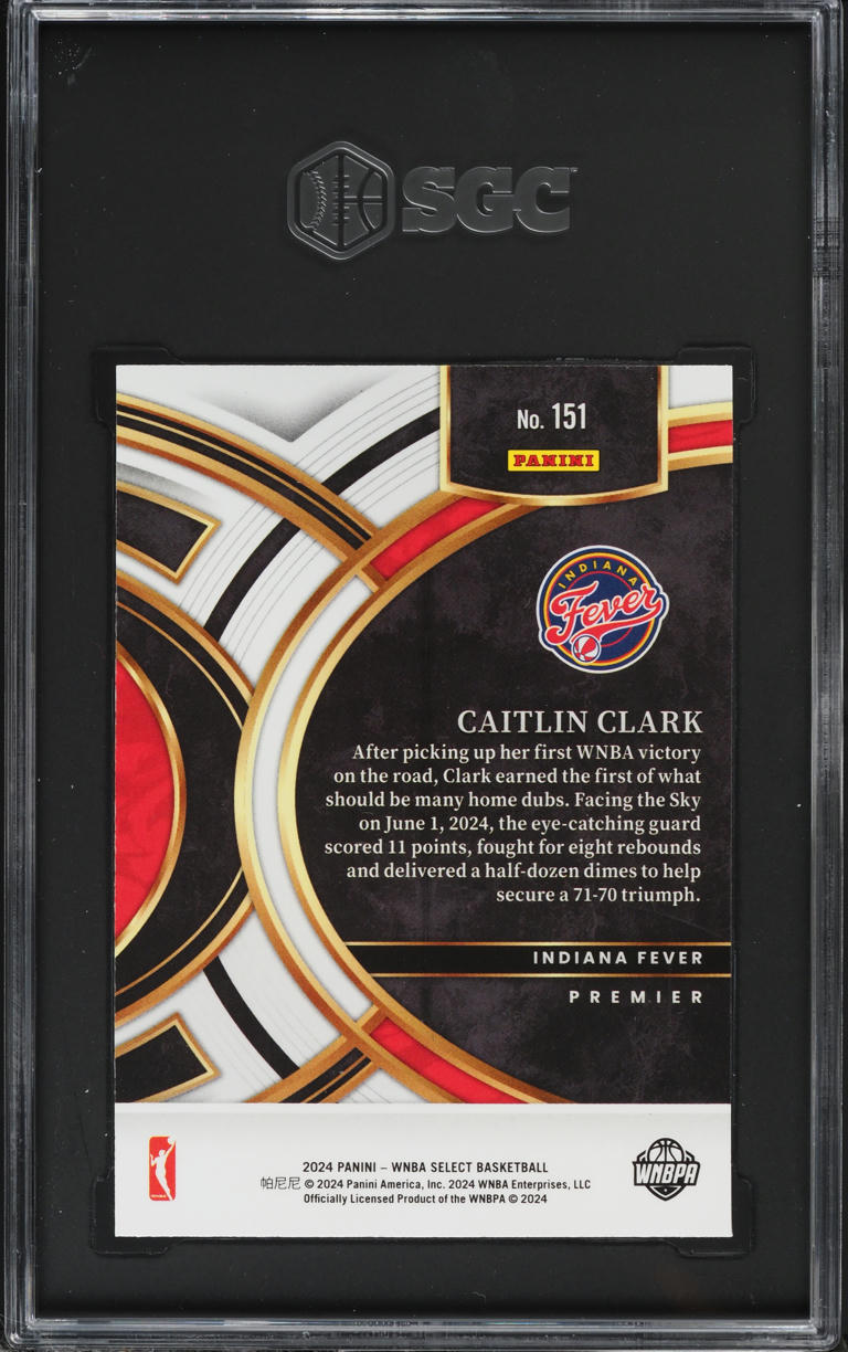 2024 Select WNBA Premier Caitlin Clark ROOKIE #151 SGC 9.5 MINT+