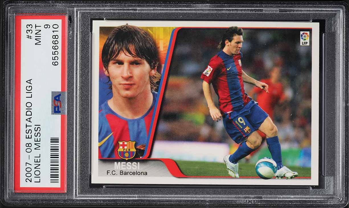 2007 Mundi Cromo Ediciones Estadio Liga Lionel Messi #33 PSA 8 NM