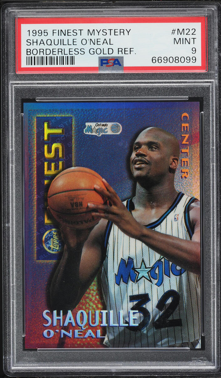 1995 Finest Mystery Borderless Gold Refractor Shaquille O'Neal #M22 PSA 9 MINT