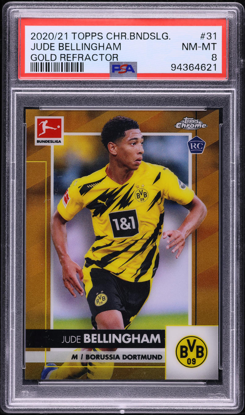 2020 Topps Chrome Bundesliga Gold Refractor Jude Bellingham ROOKIE /50 #31 PSA 8