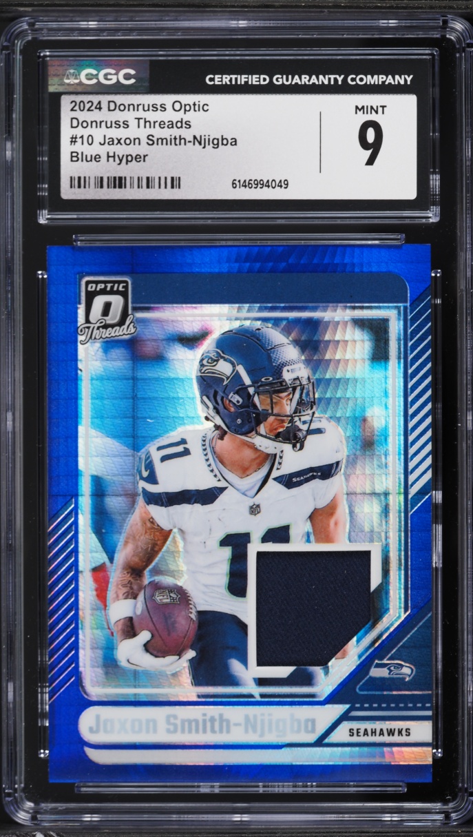 2024 Donruss Optic Threads Blue Hyper Jaxon Smith-Njigba PATCH #10 CGC 9 MINT