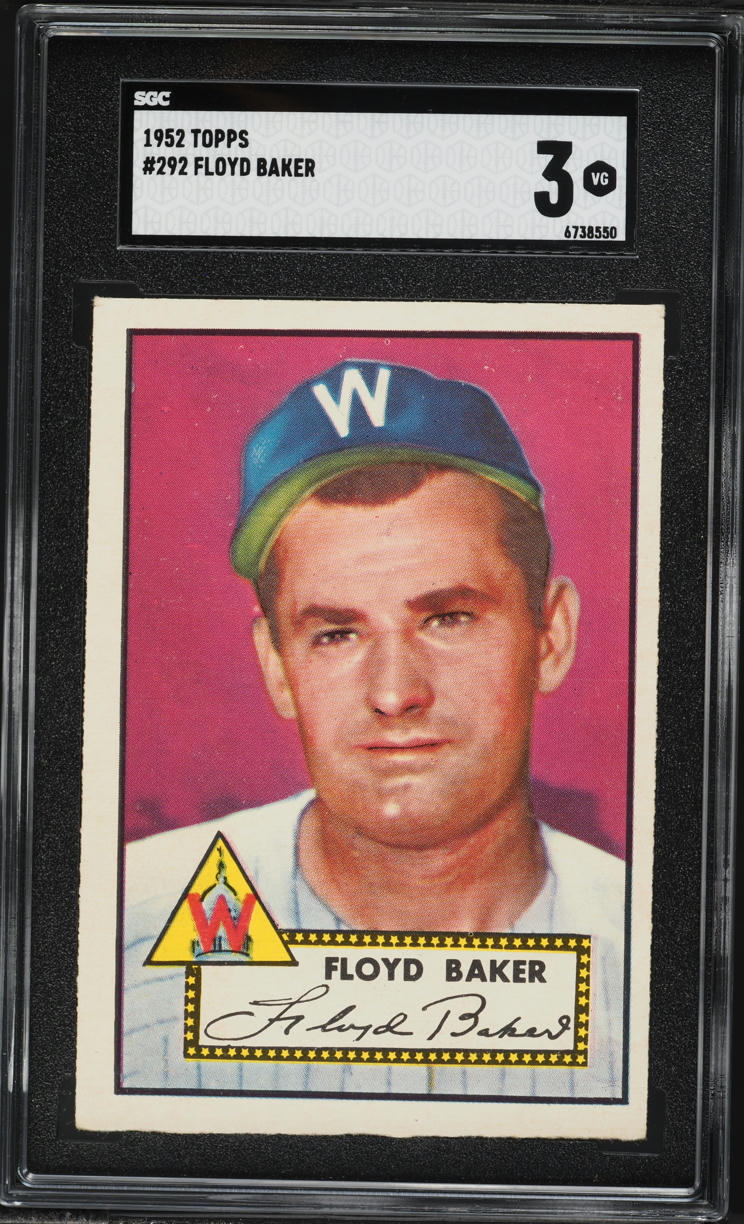 1952 Topps Floyd Baker #292 SGC 3 VG