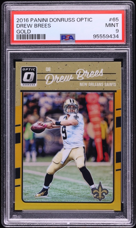 2016 Donruss Optic Gold Drew Brees /10 #65 PSA 9 MINT