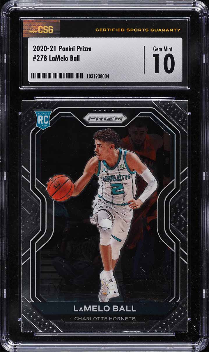 2020 Select Concourse Zebra Prizm LaMelo Ball ROOKIE #63 PSA