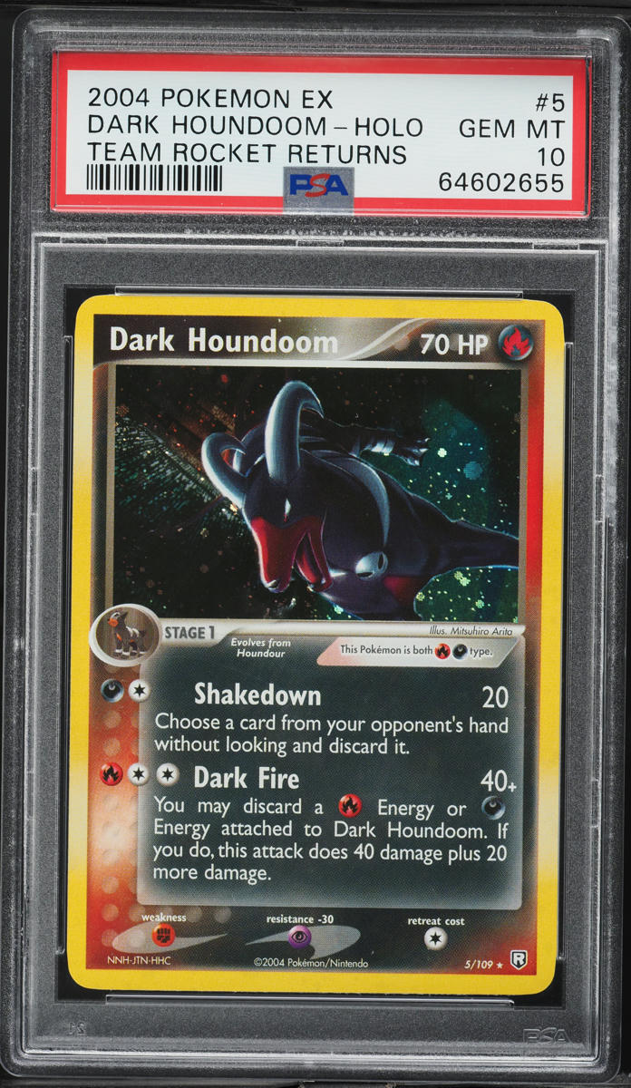 2004 Pokemon EX Team Rocket Returns Holo Dark Houndoom #5 PSA 10 GEM MINT