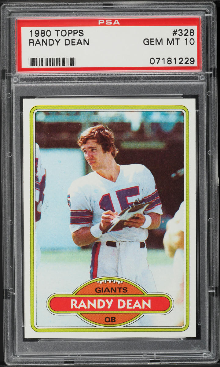 1980 Topps Football Randy Dean #328 PSA 10 GEM MINT