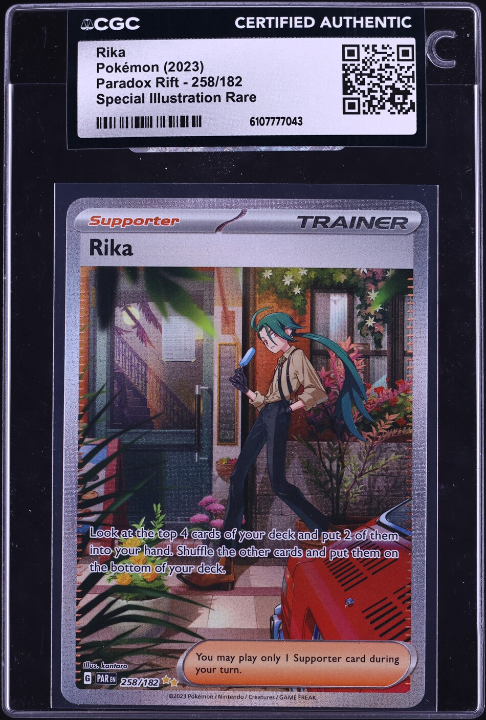 2023 Pokemon Scarlet & Violet Paradox Rift SIR Rika #258 CGC AUTH