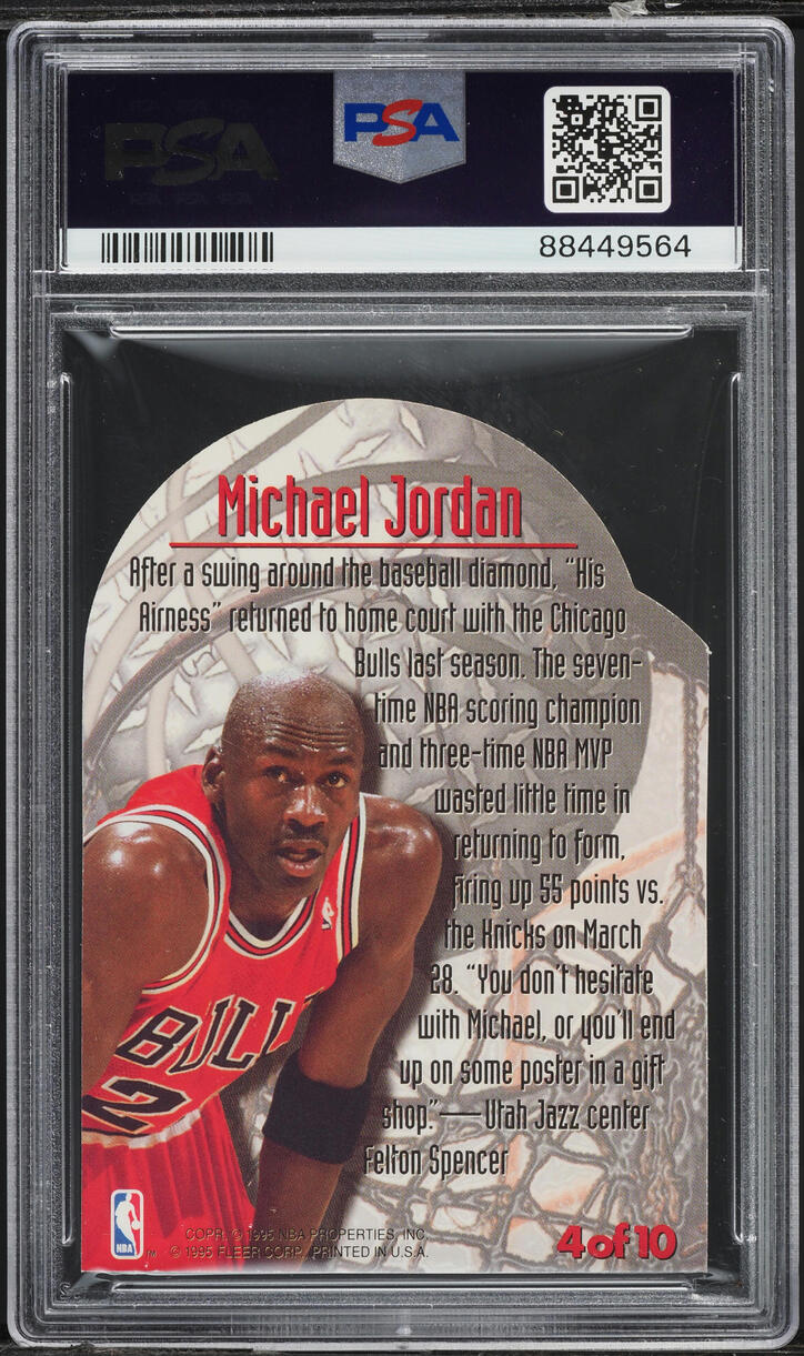 1995 Metal Maximum Metal Die-Cut Michael Jordan #4 PSA 8 NM-MT
