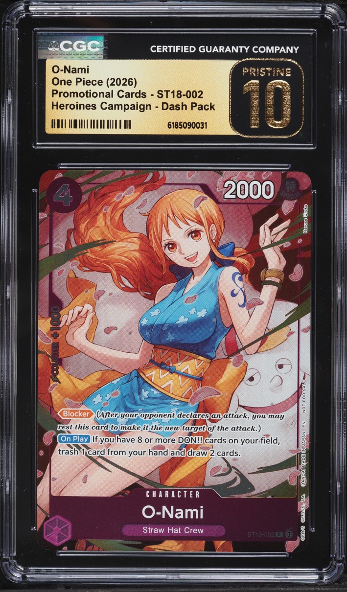 2026 One Piece Promo Heroines Campaign Dash Pack Alt Art O-Nami #ST18-002 CGC 10 PRISTINE