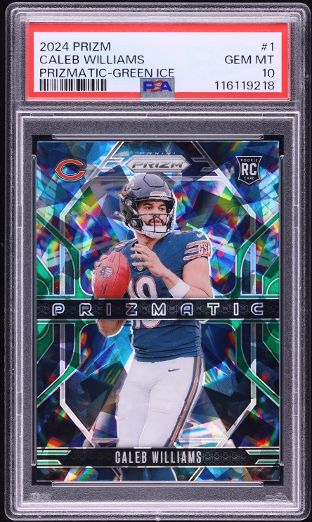 2024 Panini Prizm Prizmatic Green Ice Caleb Williams ROOKIE #1 PSA 10 GEM MINT
