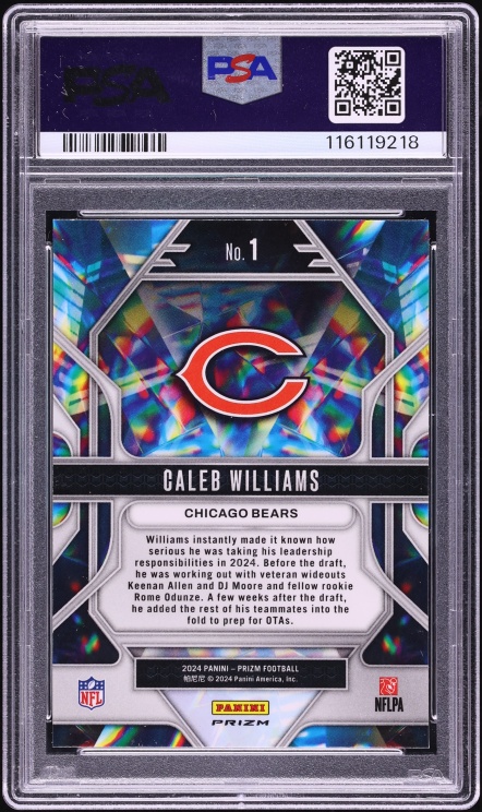 2024 Panini Prizm Prizmatic Green Ice Caleb Williams ROOKIE #1 PSA 10 GEM MINT