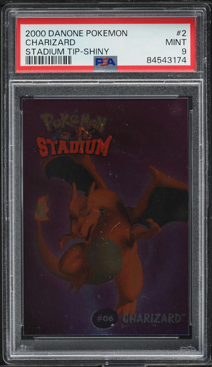 2000 Pokemon Danone Stadium Tip Shiny Charizard #2 PSA 9 MINT