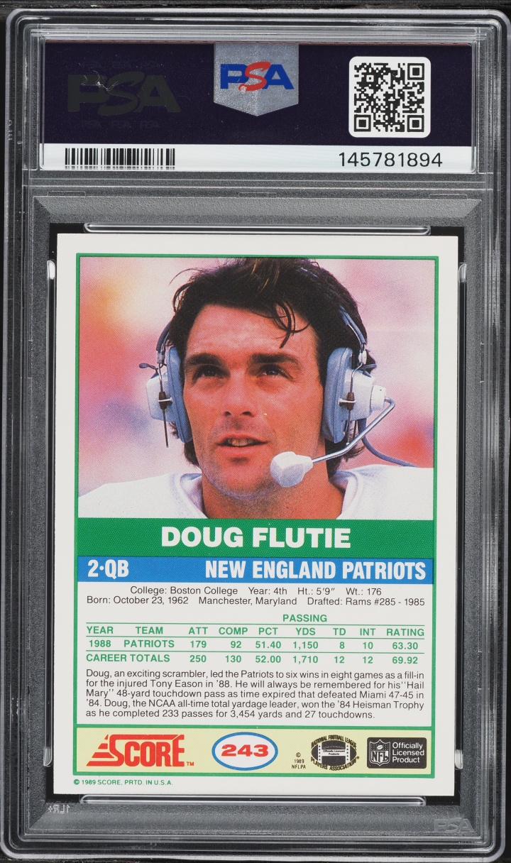 1989 Score Football Doug Flutie #243 PSA 10 GEM MINT