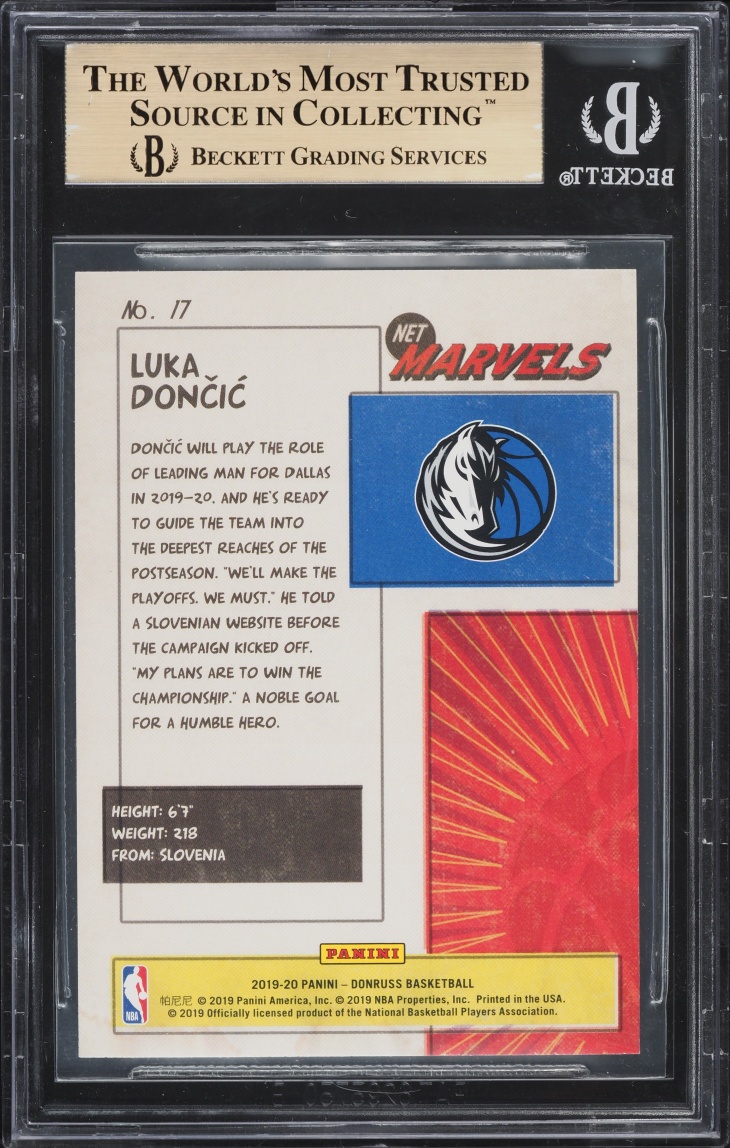 2019 Donruss Net Marvels Luka Doncic #17 BGS 9.5 GEM MINT
