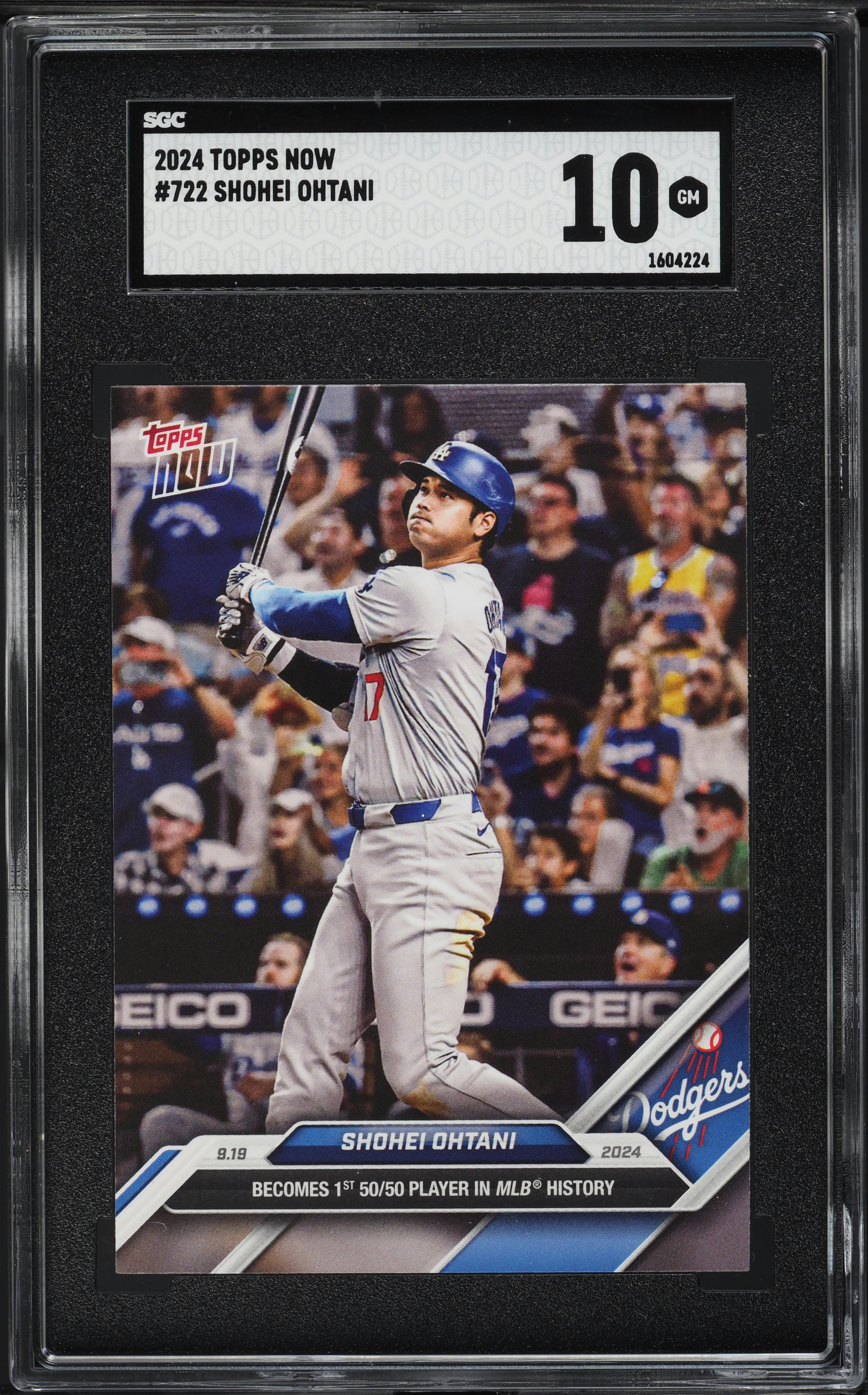 2024 Topps Now Shohei Ohtani #722 SGC 10 GEM MINT on