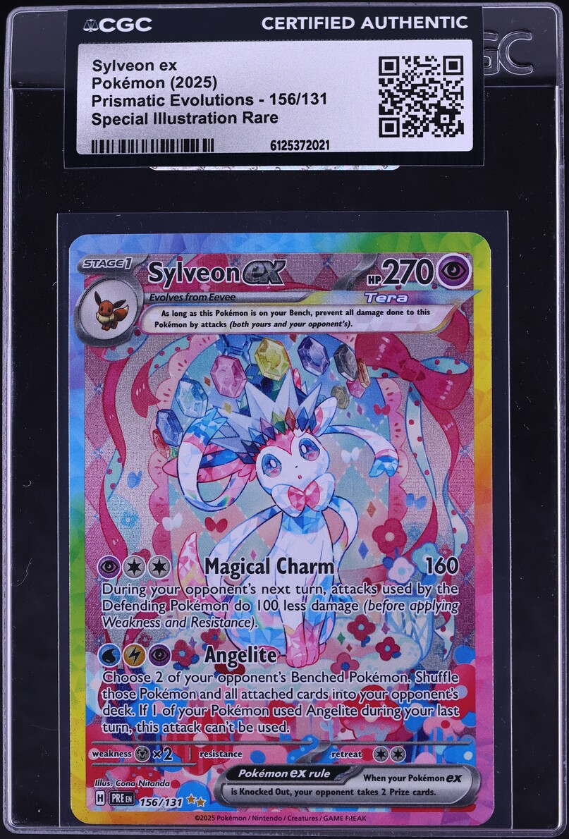2025 Pokemon Scarlet & Violet Prismatic Evolutions SIR Sylveon EX #156 CGC AUTH