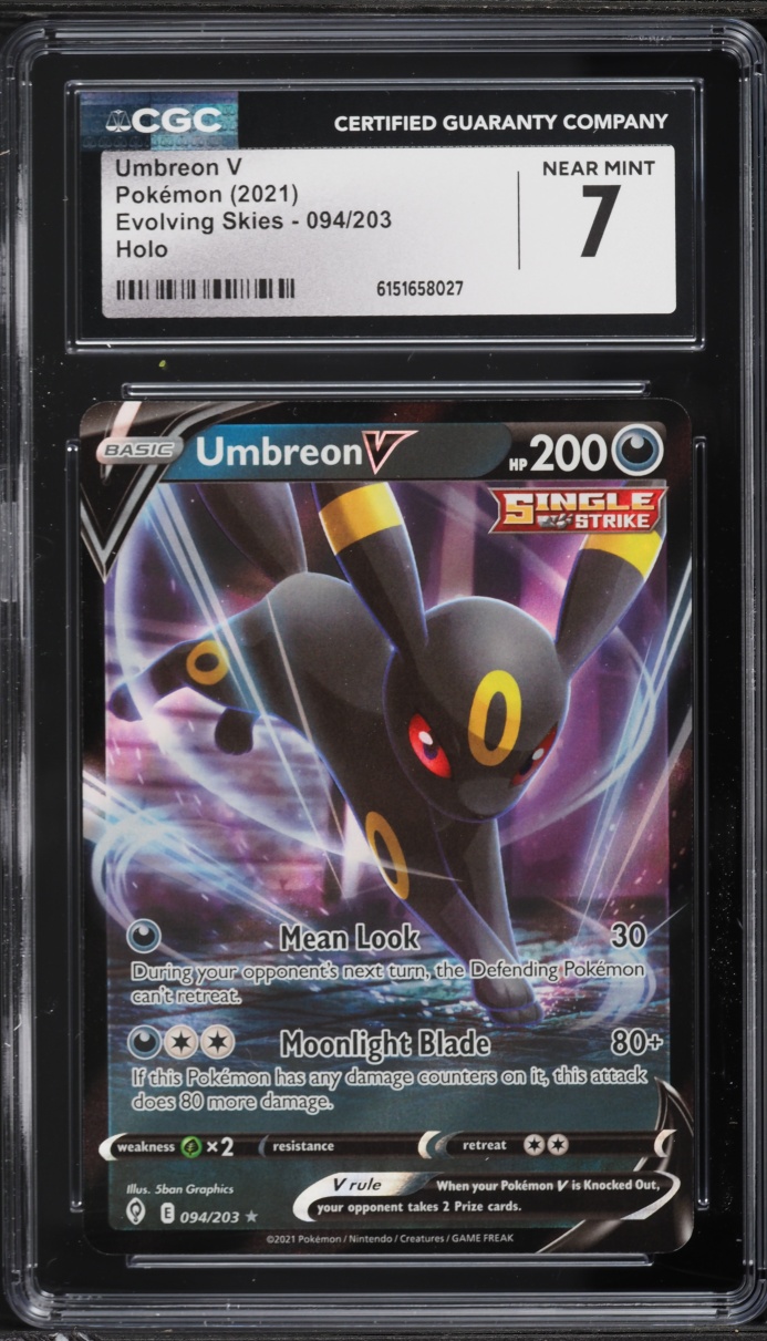 2021 Pokemon Sword & Shield Evolving Skies Umbreon V #94 CGC 7 NRMT