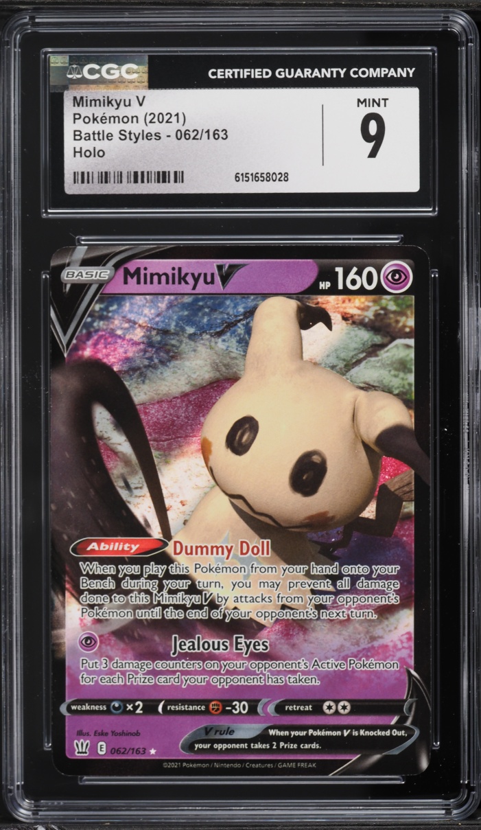 2021 Pokemon Sword & Shield Battle Styles Mimikyu V #62 CGC 9 MINT