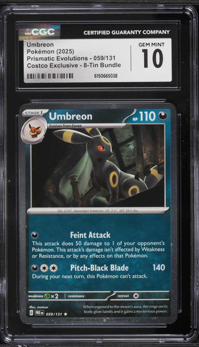 2025 Pokemon Scarlet & Violet Prismatic Evolutions Costco Exclusive Umbreon #59 CGC 10 GEM MINT
