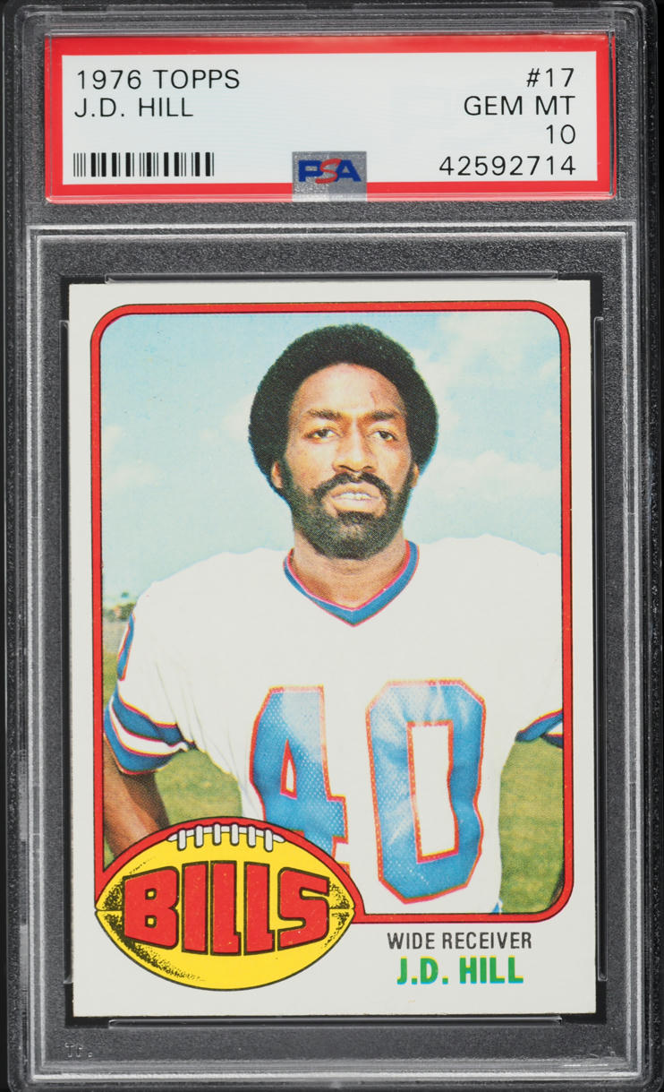 1976 Topps Football J.D. Hill #17 PSA 10 GEM MINT