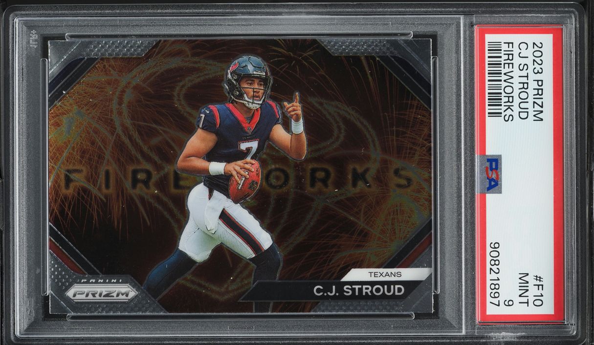 2023 Panini Prizm Fireworks C.J. Stroud ROOKIE #F-10 PSA 9 MINT