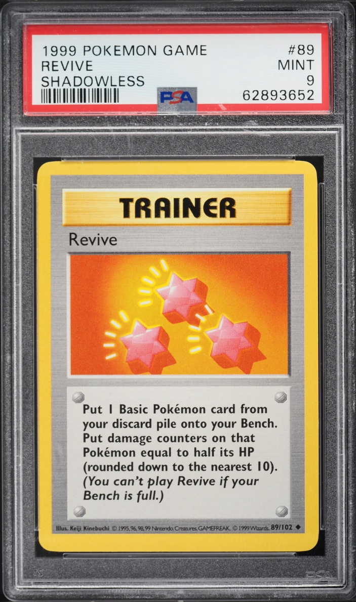 1999 Pokemon Base Set Shadowless Revive #89 PSA 9 MINT