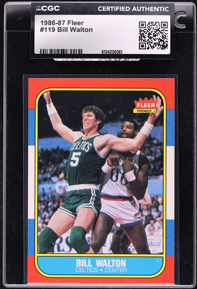 1986 Fleer Basketball Bill Walton #119 CGC AUTH