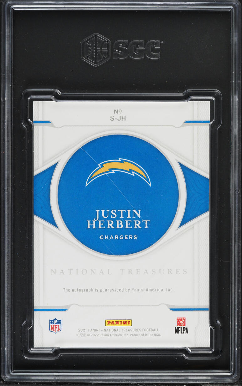 2021 National Treasures Justin Herbert AUTO /99 #S-JH SGC 9 MINT