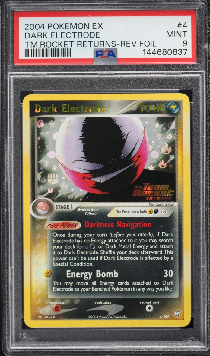 2004 Pokemon EX Team Rocket Returns Reverse Holo Dark Electrode #4 PSA 9 MINT