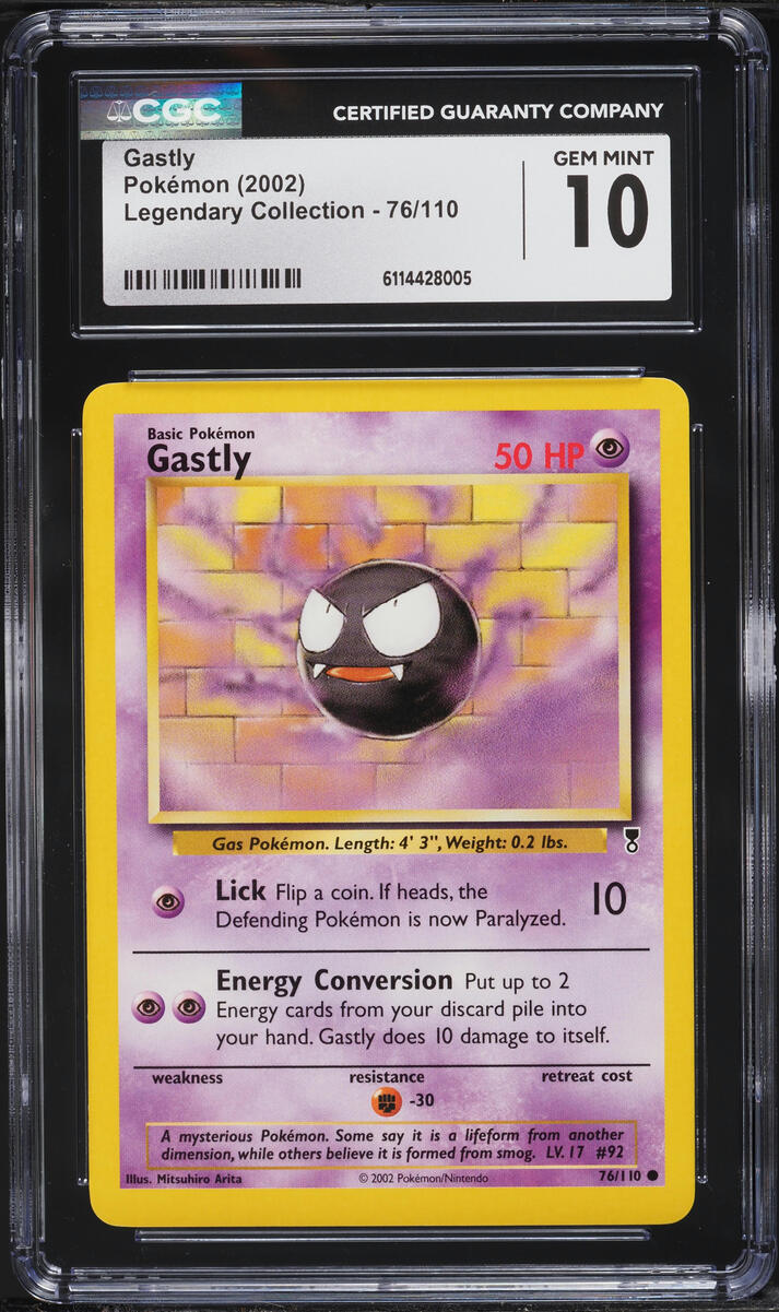 2002 Pokemon Legendary Collection Gastly #76 CGC 10 GEM MINT