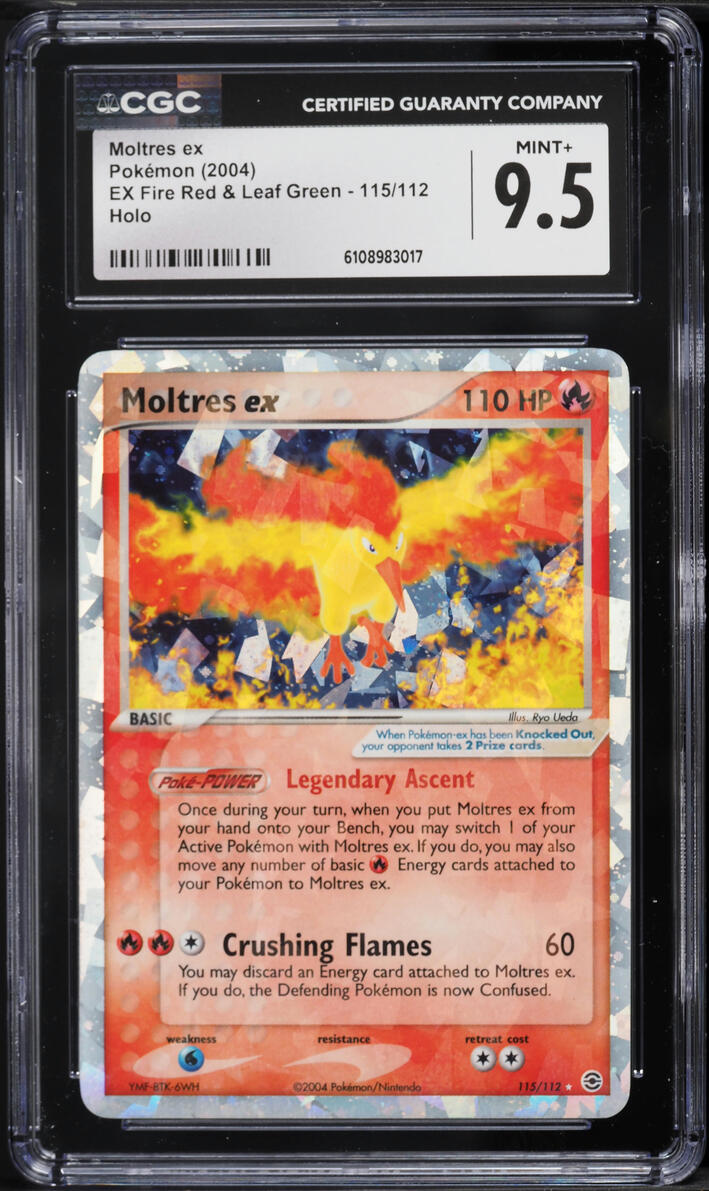 2004 Pokemon EX Fire Red & Leaf Green Holo Moltres ex #115 CGC 9.5 MINT+