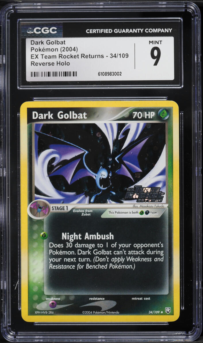 2004 Pokemon EX Team Rocket Returns Reverse Holo Dark Golbat #34 CGC 9 MINT