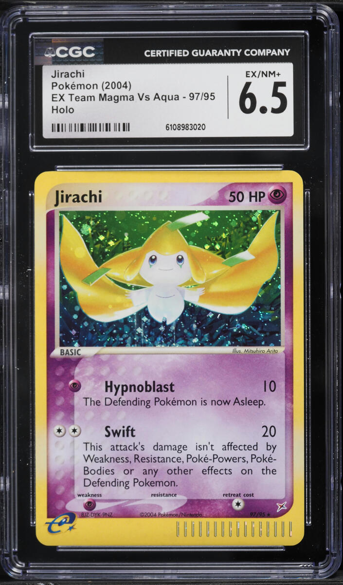 2004 Pokemon EX Team Magma Vs Aqua Holo Jirachi #97 CGC 6.5 EXMT+