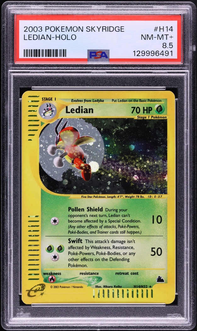 2003 Pokemon Skyridge Holo Ledian #H14 PSA 8.5 NM-MT+