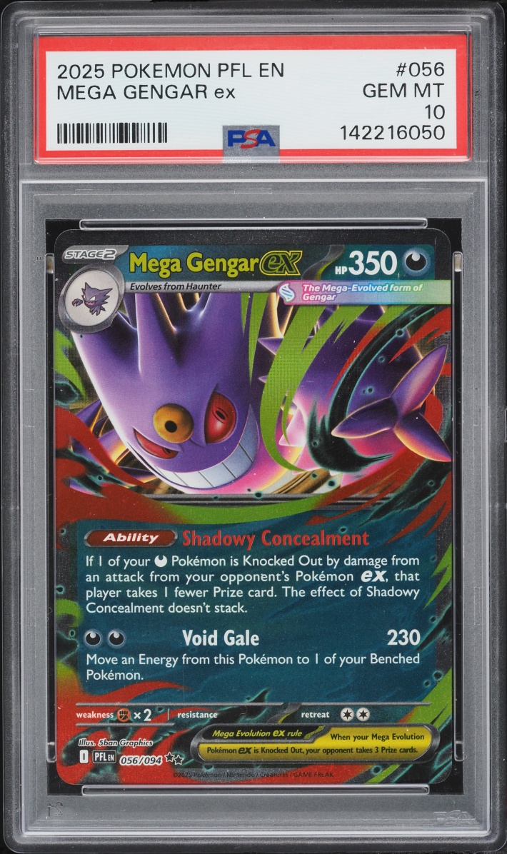 2025 Pokemon Mega Evolution Phantasmal Flames Holo Mega Gengar Ex #56 PSA 10 GEM MINT