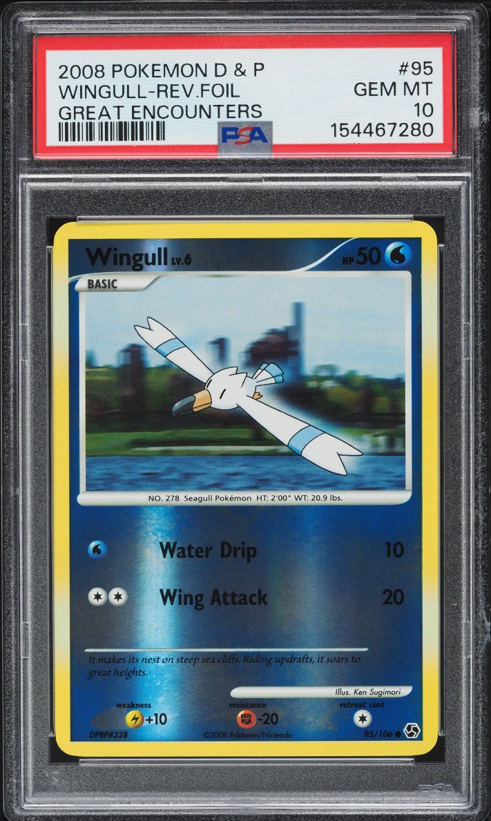 2008 Pokemon Diamond & Pearl Great Encounters Reverse Holo Wingull #95 PSA 10 GEM MINT
