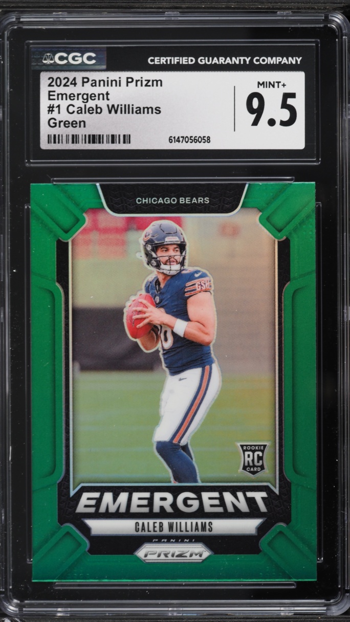 2024 Panini Prizm Emergent Green Caleb Williams ROOKIE #1 CGC 9.5 MINT+
