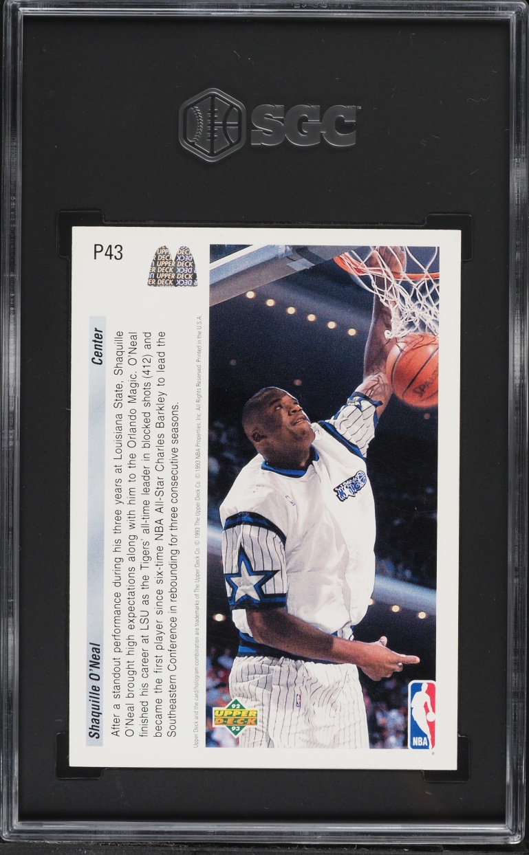 1992 Upper Deck McDonald's Shaquille O'Neal ROOKIE #P43 SGC 7 NRMT