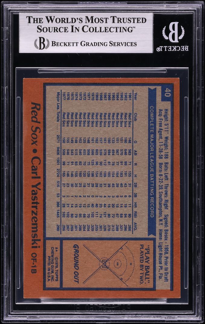 1978 Topps Carl Yastrzemski #40 BGS 7 NRMT