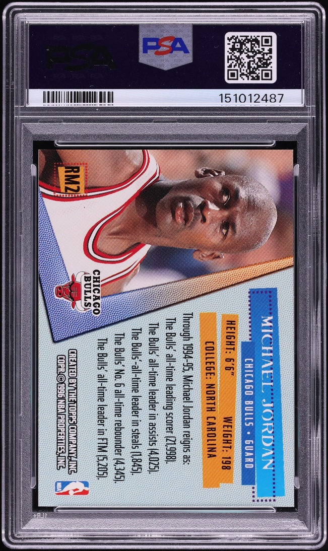 1995 Stadium Club Reign Men Michael Jordan #RM2 PSA 10 GEM MINT
