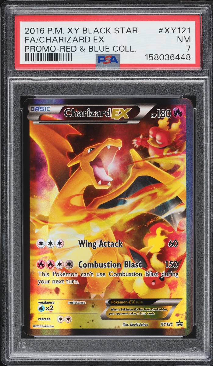 2016 Pokemon XY Promo Red & Blue Collection Full Art Charizard Ex #XY121 PSA 7 NRMT