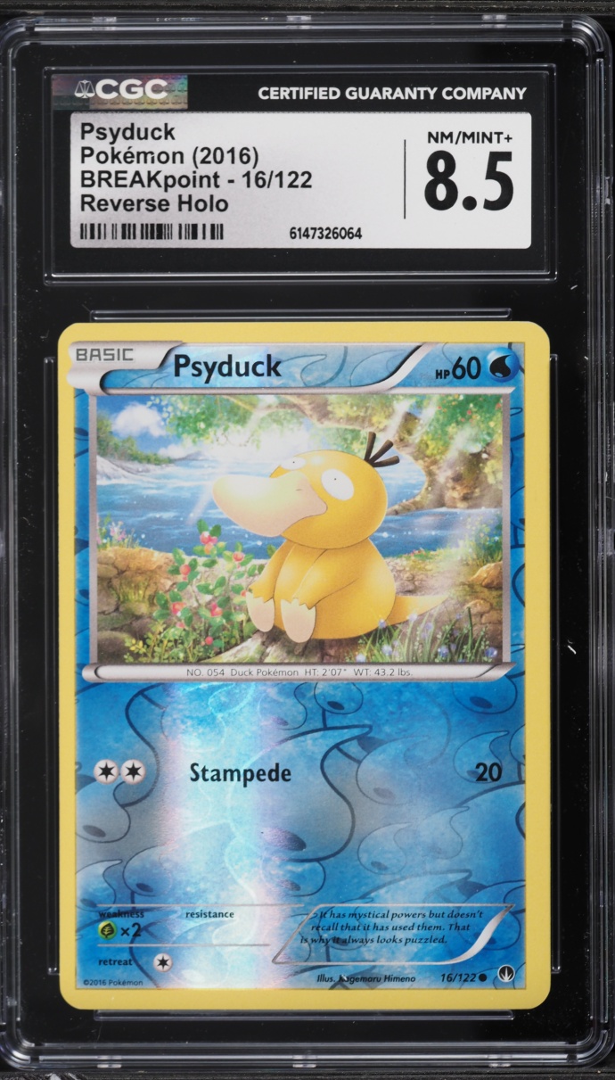 2016 Pokemon XY BREAKpoint Reverse Holo Psyduck #16 CGC 8.5 NM-MT+