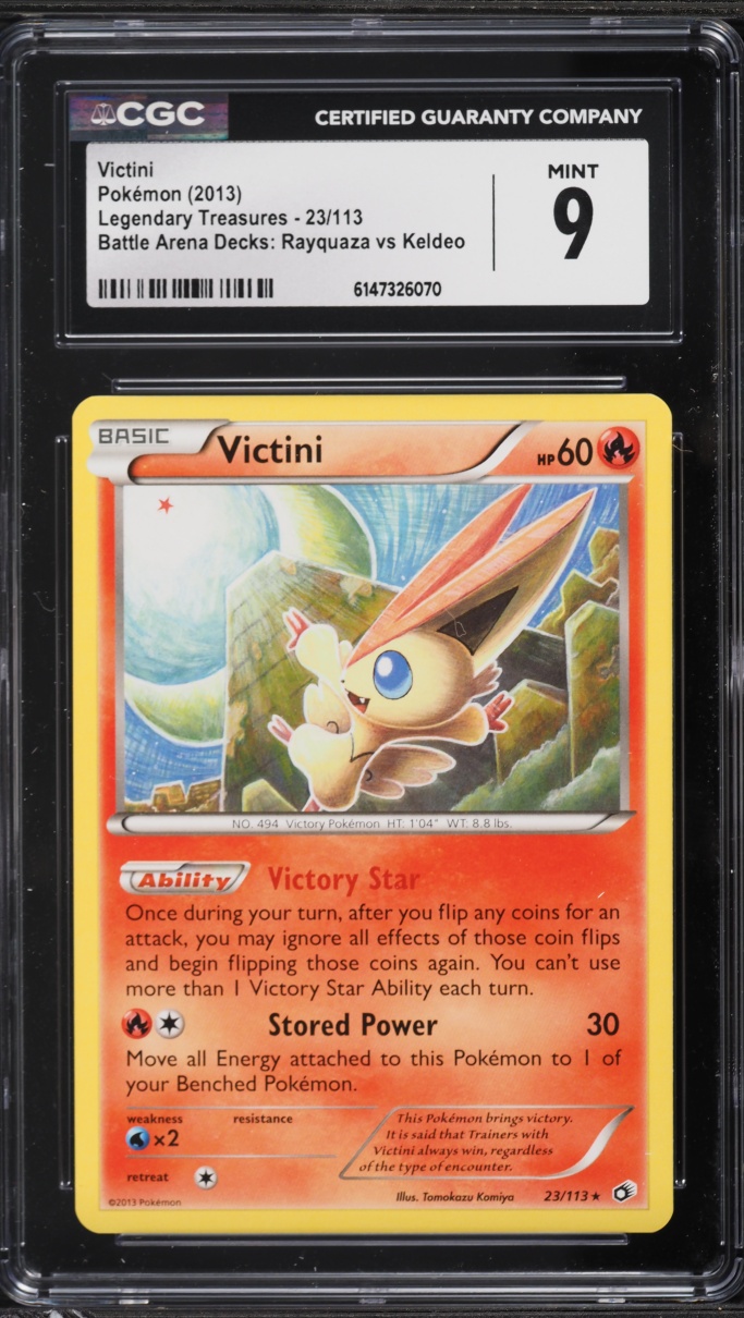 2013 Pokemon Black & White Legendary Treasures Battle Arena Deck Victini #23 CGC 9 MINT