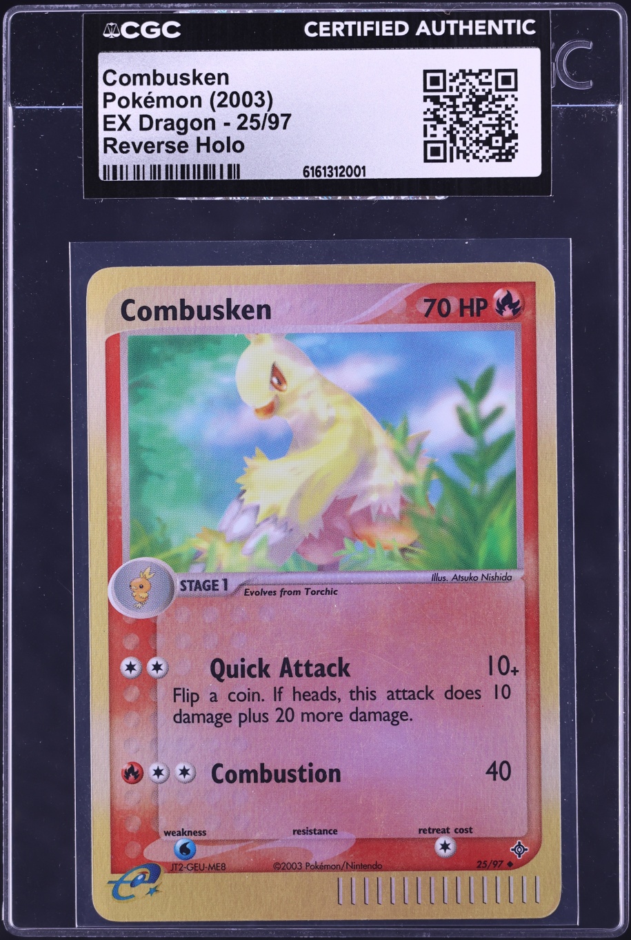 2003 Pokemon EX Dragon Reverse Holo Combusken #25 CGC AUTH