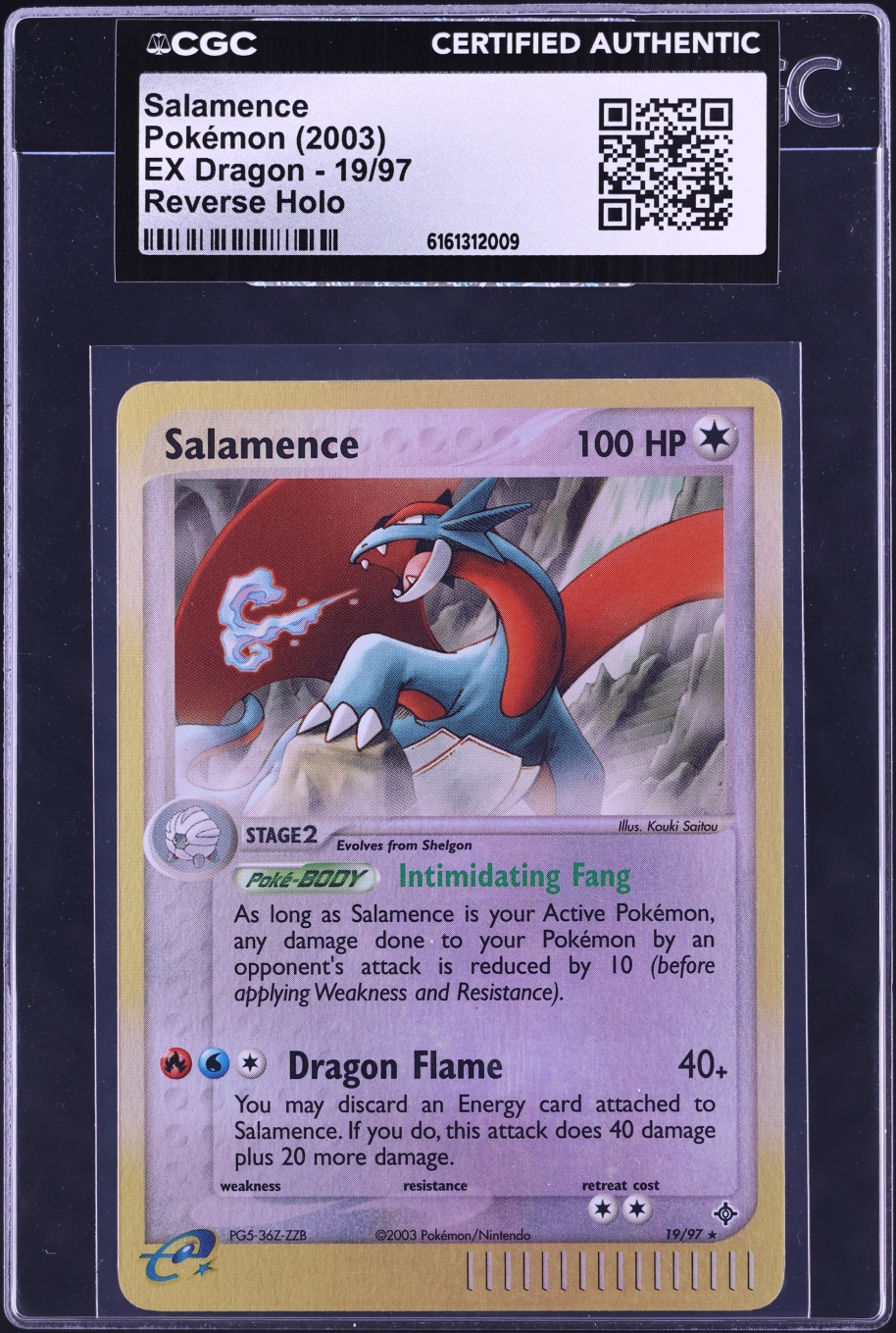 2003 Pokemon EX Dragon Reverse Holo Salamence #19 CGC AUTH