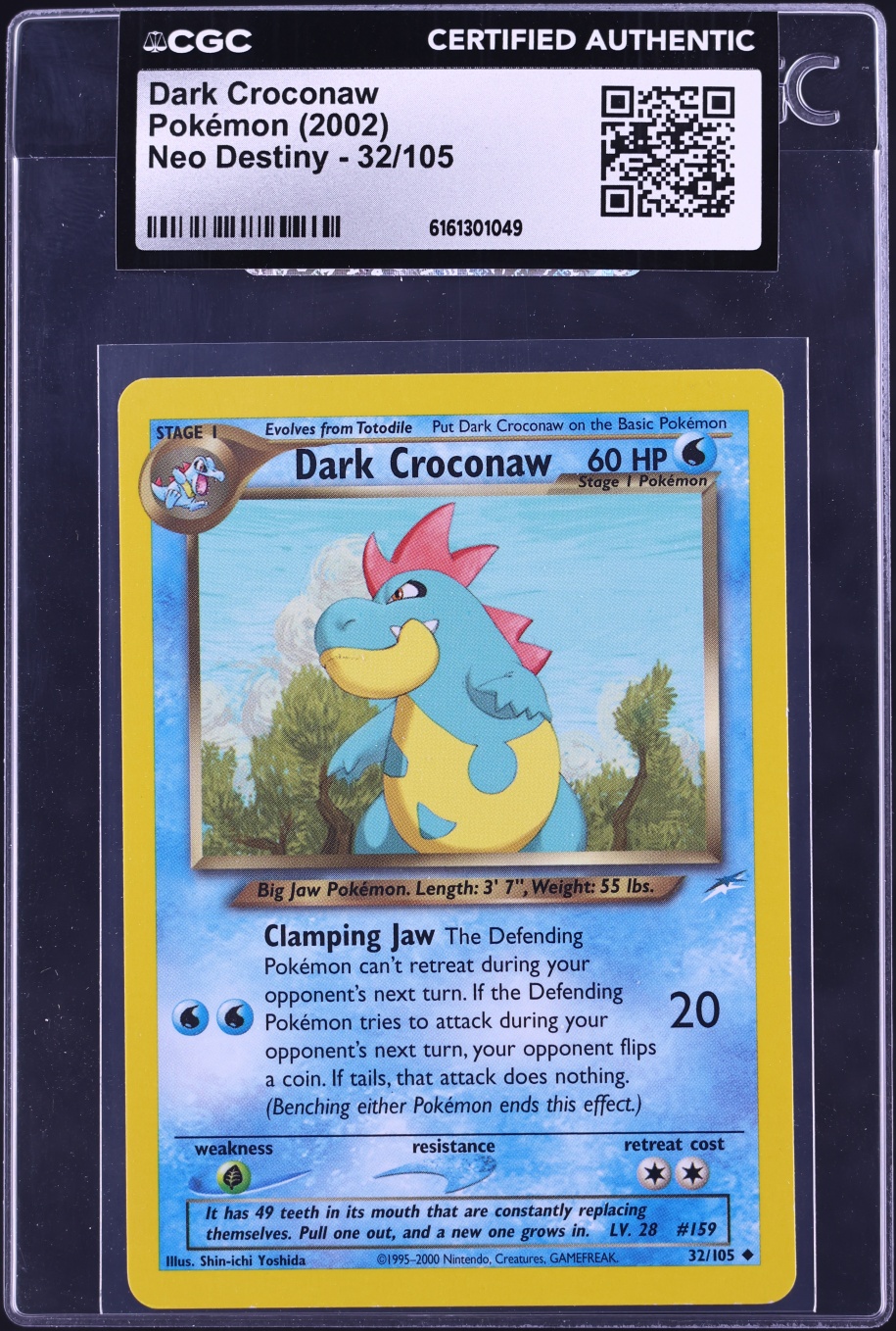 2002 Pokemon Neo Destiny Dark Croconaw #32 CGC AUTH