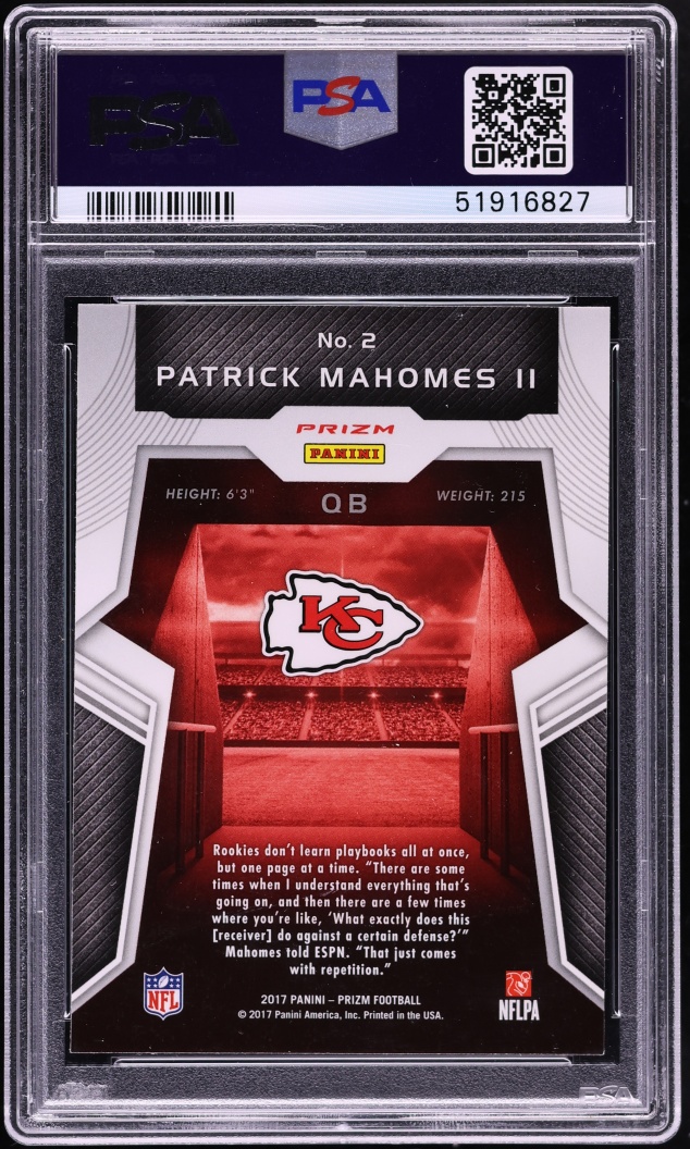 2017 Panini Prizm Introductions Patrick Mahomes II ROOKIE #2 PSA 10 GEM MINT