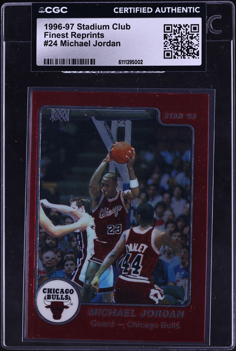 1996 Stadium Club Finest Reprints Michael Jordan #24 CGC AUTH