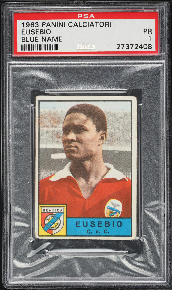 1963 Panini Calciatori Blue Name Eusebio ROOKIE PSA 1 PR