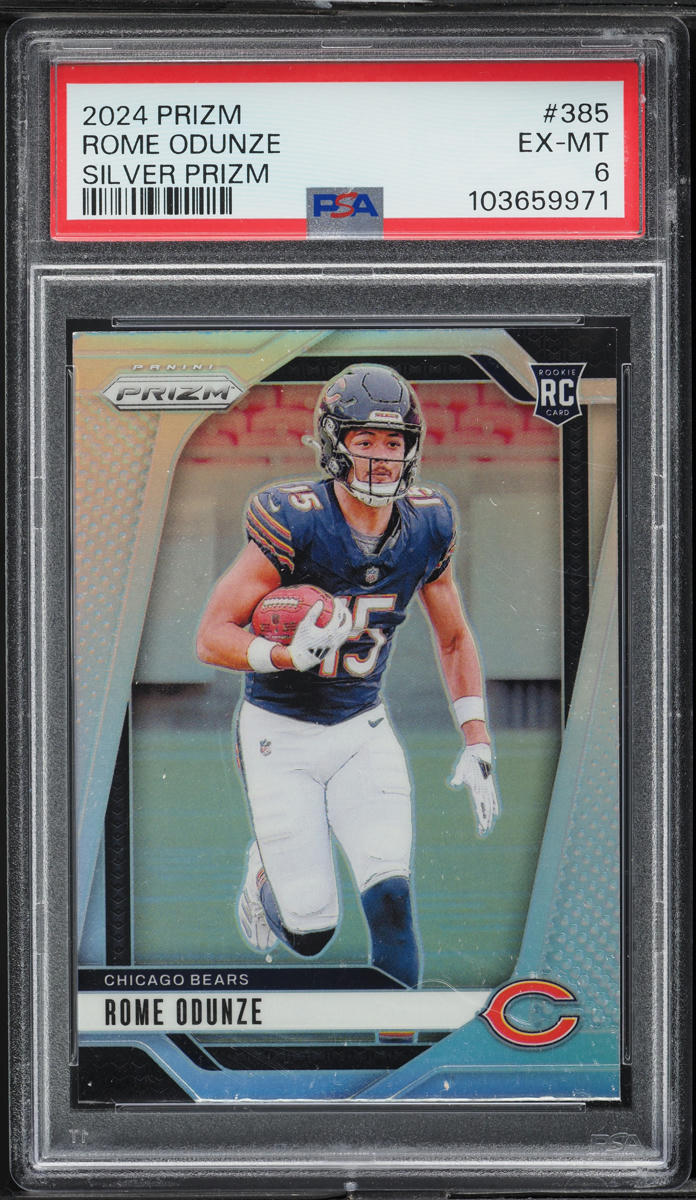 2024 Panini Prizm Silver Rome Odunze ROOKIE #385 PSA 6 EXMT